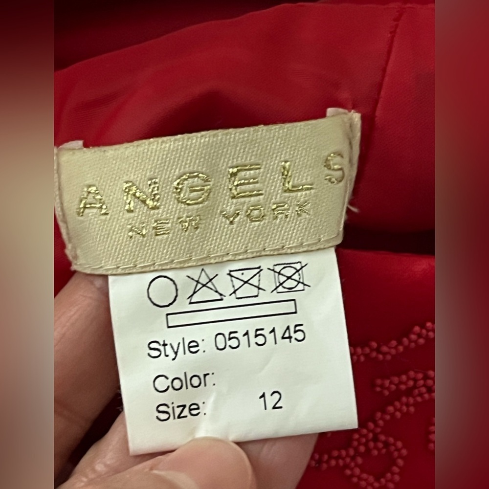 Angels New York Kids Girls Gown Sze 12 Red Formal
Dress Ocassion Holiday Festive - Picture 12 of 17